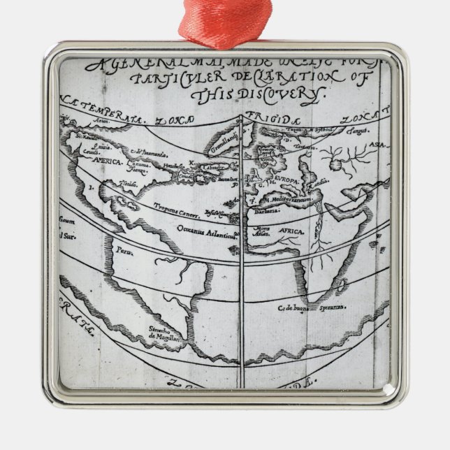 Ornamento De Metal Um mapa geral (Frente)