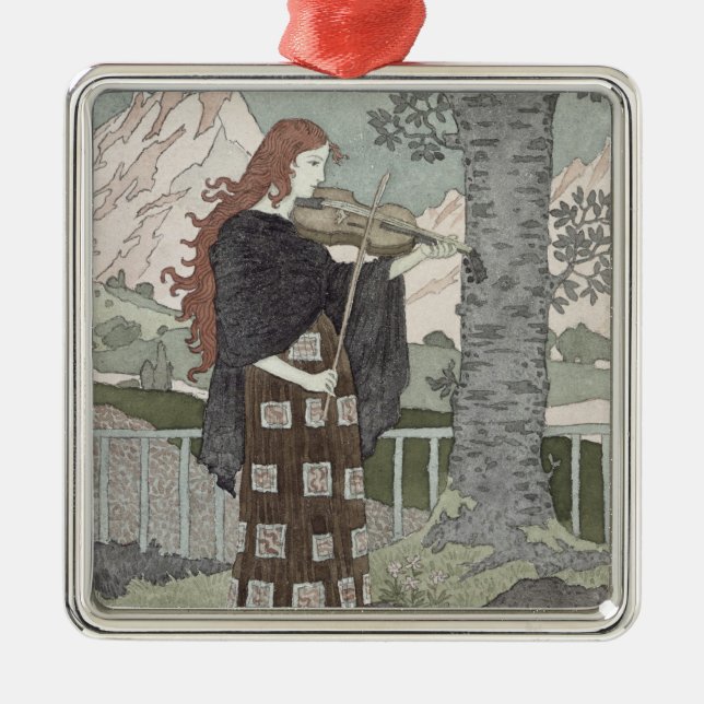 Ornamento De Metal Um músico (Frente)