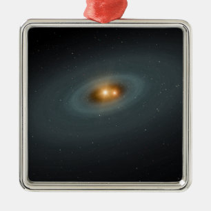 Ornamento De Metal Um par apertado de estrelas e de um disco