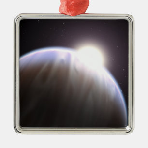 Ornamento De Metal Um planeta extrasolar com sua estrela do pai