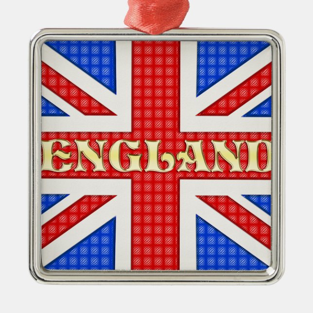 Ornamento De Metal Uma bandeira textured de Union Jack com C.A. (Frente)