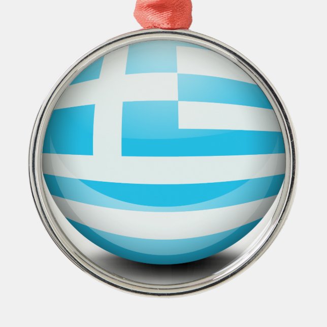 Ornamento De Metal Uma bola com a bandeira da piscina (Frente)