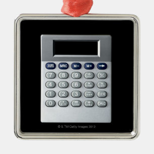 Ornamento De Metal Uma calculadora de prata
