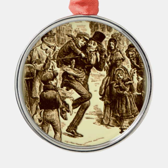 Ornamento De Metal Uma canção de natal do Natal - Tim minúsculo (Frente)