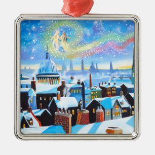 Ornamento De Metal Uma canção de natal Scrooge do Natal e fantasma do