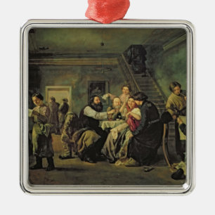 Ornamento De Metal Uma casa comendo, 1859