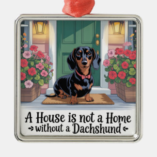 Ornamento De Metal Uma Casa Não é um Lar Sem um Dachshund