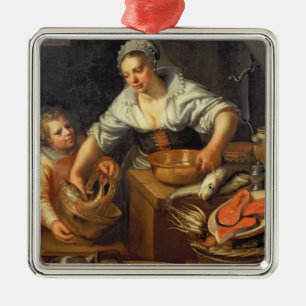 Ornamento De Metal Uma cena da cozinha