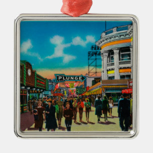 Ornamento De Metal Uma cena diária no Pike, Long Beach