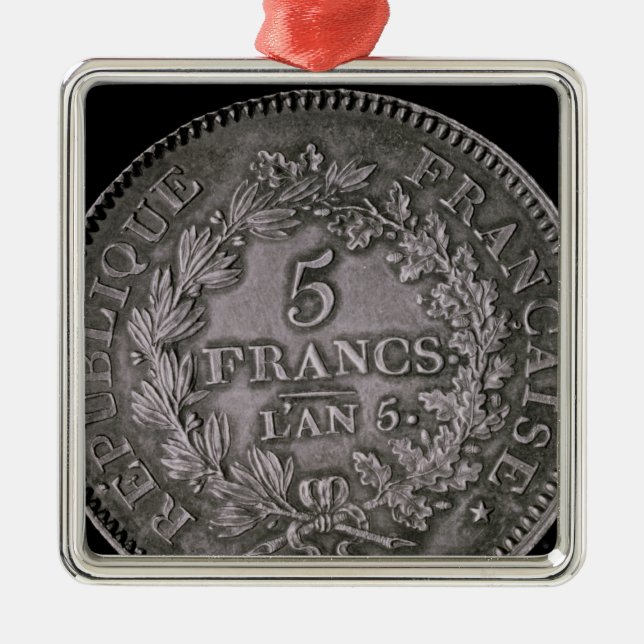 Ornamento De Metal Uma libra de vinte sols (Frente)