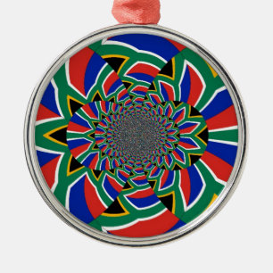 Ornamento De Metal Uma Nação Arco-Íris: Vibrante design da África do 