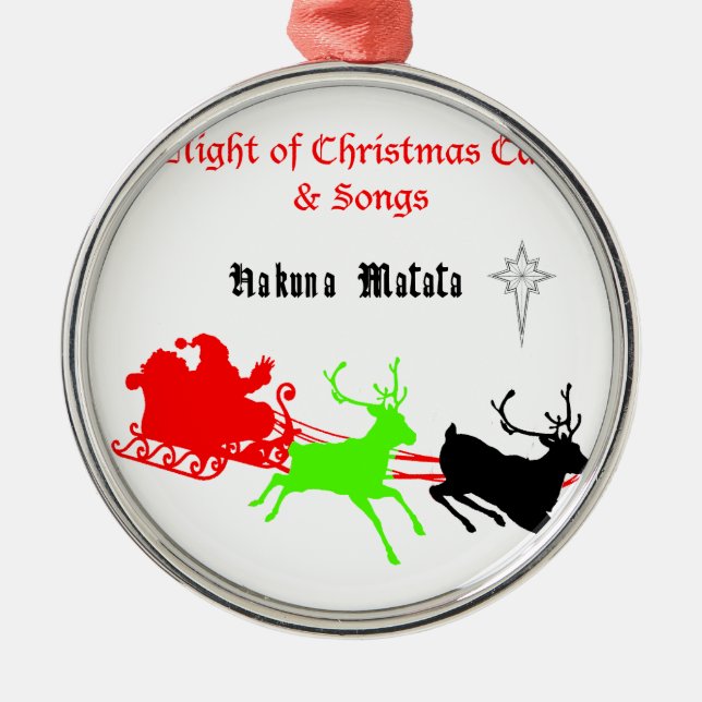 Ornamento De Metal Uma noite de canções de Natal e canções Hakunamata (Frente)