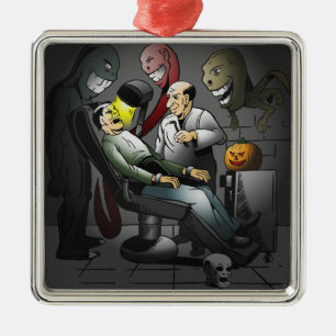 Ornamento De Metal Uma noite de Halloween no dentista