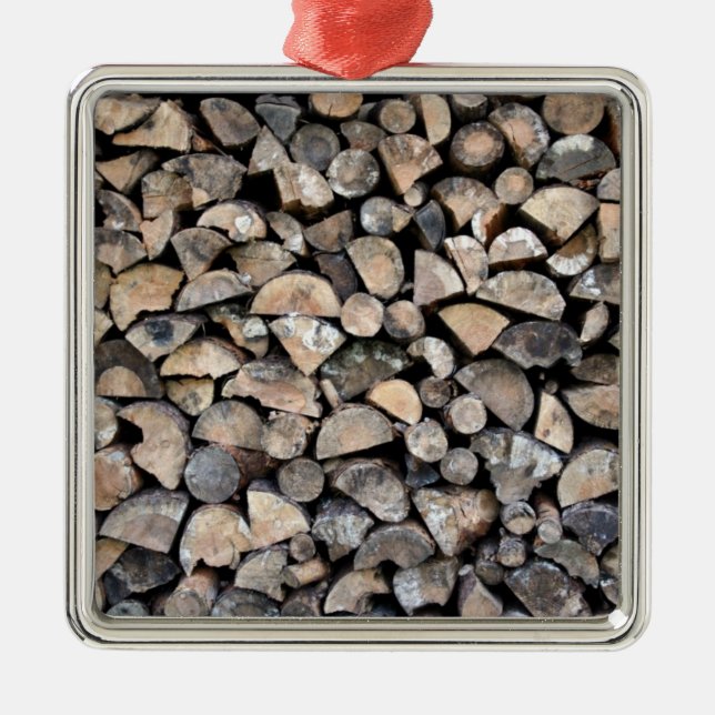 Ornamento De Metal Uma pilha da lenha (Frente)