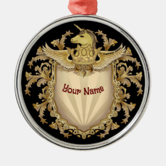 Ornamento De Metal Unicorn Shield