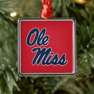 Ornamento De Metal Universidade do Mississippi Script Ole Miss
