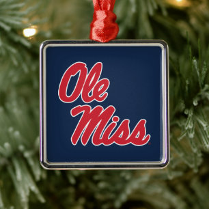 Ornamento De Metal Universidade do Mississippi   Script Ole Miss