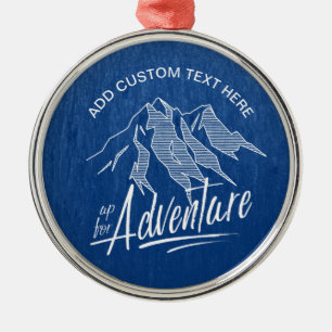 Ornamento De Metal Up For Adventure Mountains White ID358