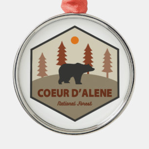 Ornamento De Metal Urso da Floresta Nacional Coeur D'Alene