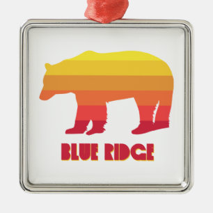 Ornamento De Metal Urso de Cordilheira Azul