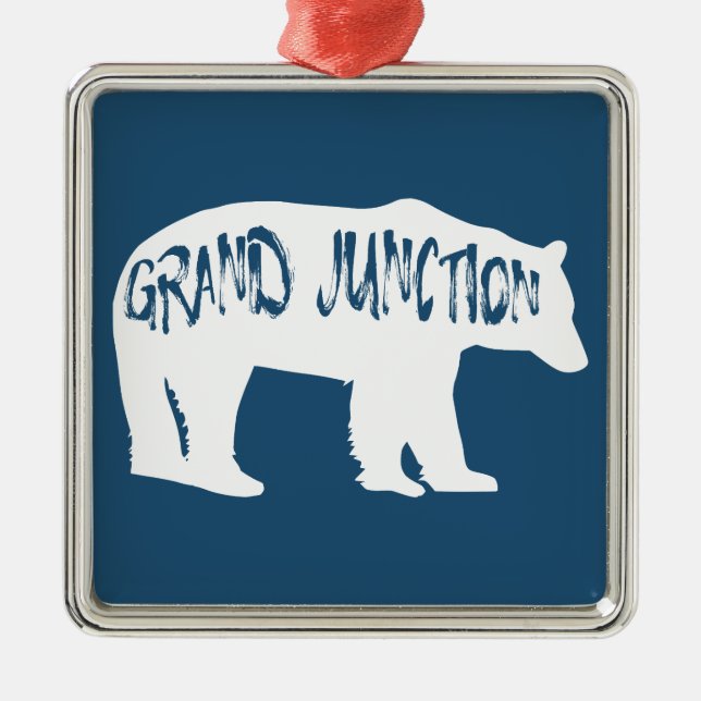 Ornamento De Metal Urso de Grand Junction Colorado (Frente)