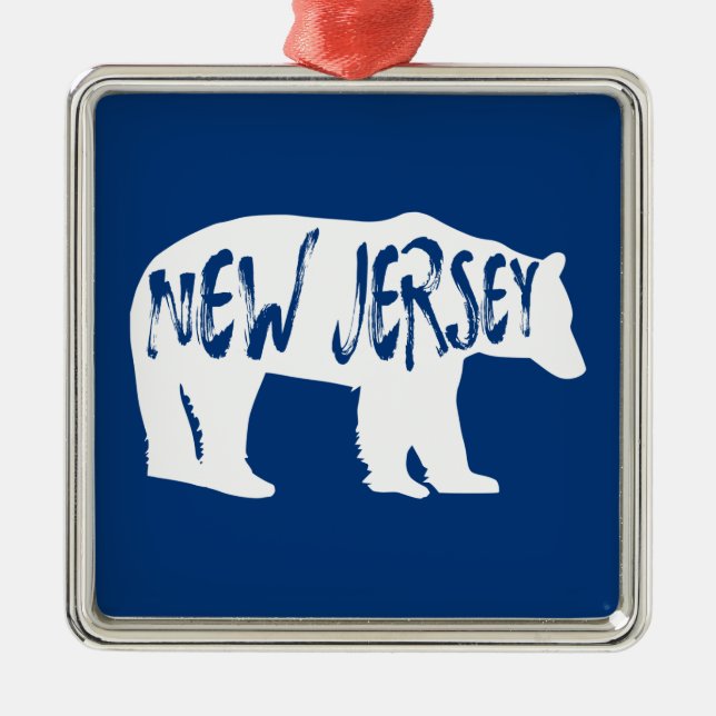 Ornamento De Metal Urso de Nova Jersey (Frente)