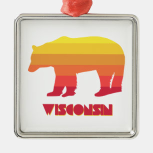 Ornamento De Metal Urso de Wisconsin