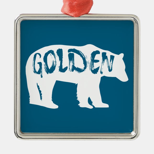 Ornamento De Metal Urso Dourado do Colorado (Frente)