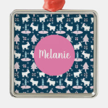 Urso Polar e Árvores Monograma Presente