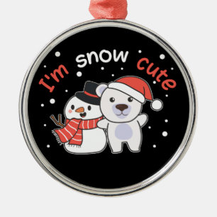 Ornamento De Metal Urso Polar Eu sou a Cerâmica Snowman Cute Snowman