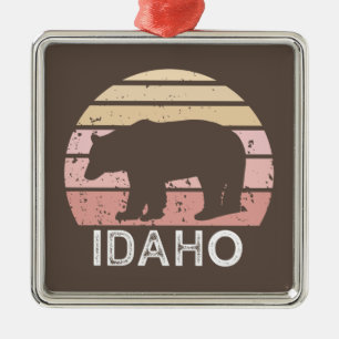 Ornamento De Metal Urso Retroativo Idaho