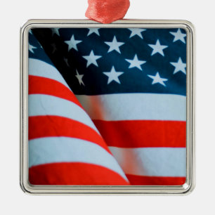 Ornamento De Metal USA American Flag Red White e Blue