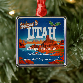 Ornamento De Metal Utah Personalizado UT