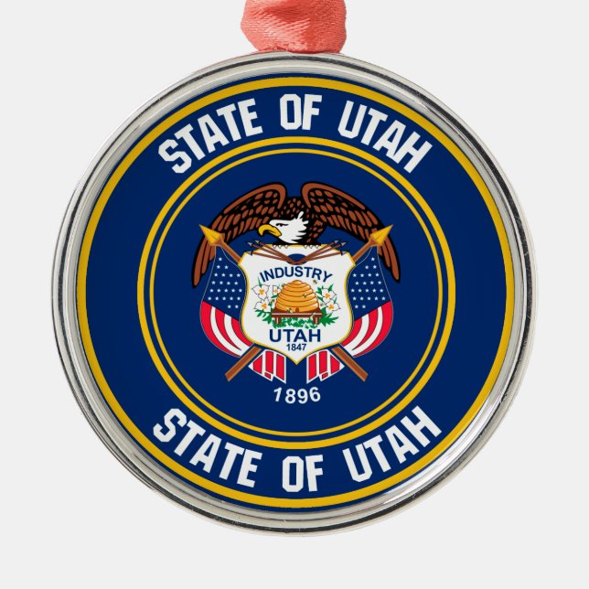 Ornamento De Metal Utah Round Emblem (Frente)