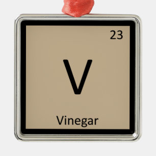 Ornamento De Metal V - Tabela Periódica Química Símbolo do Vinagre