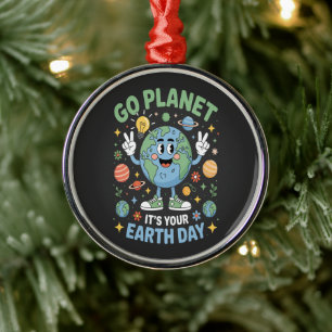 Ornamento De Metal Vá Planeta É Seu Dia da Terra