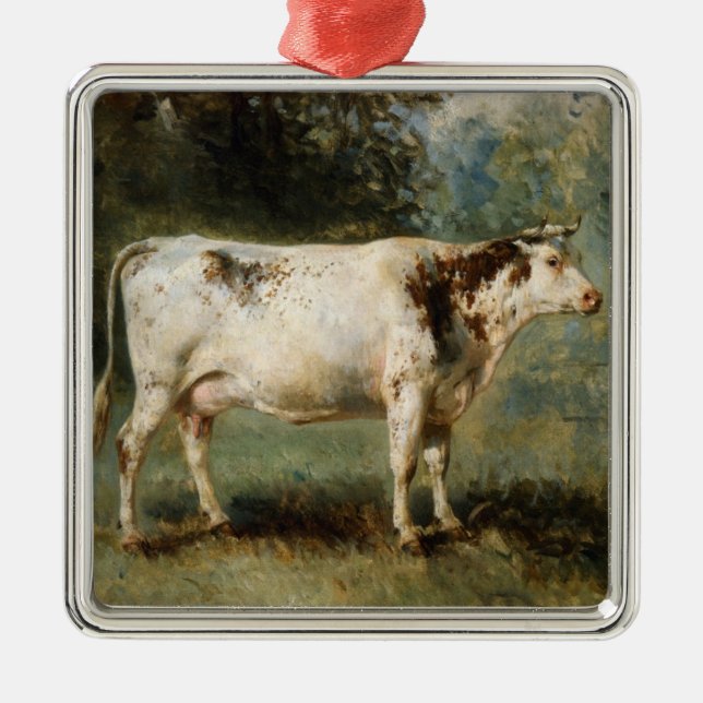 Ornamento De Metal Vaca numa paisagem rural (animal Fazenda) (Frente)