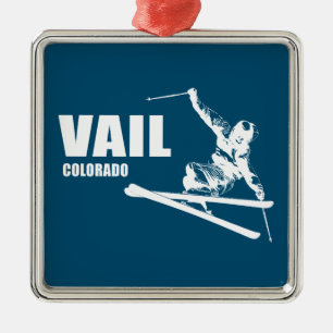 Ornamento De Metal Vail Colorado Skier