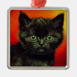 Ornamento De Metal Van Gogh Black Kitten