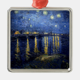 Ornamento De Metal Van Gogh Starry Night Over Rhone