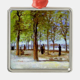 Ornamento De Metal Van Gogh: Terra no Jardim do Luxemburgo