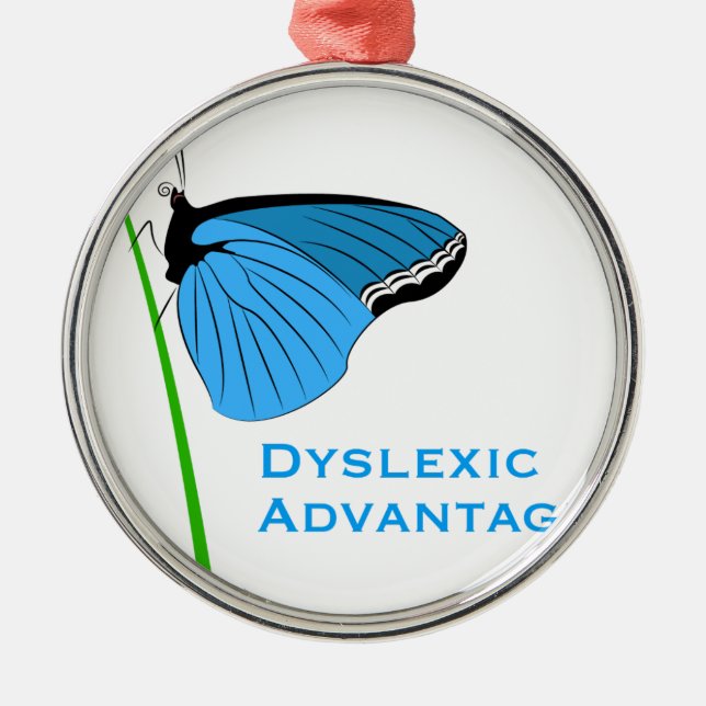 Ornamento De Metal Vantagem do Dyslexic (Frente)