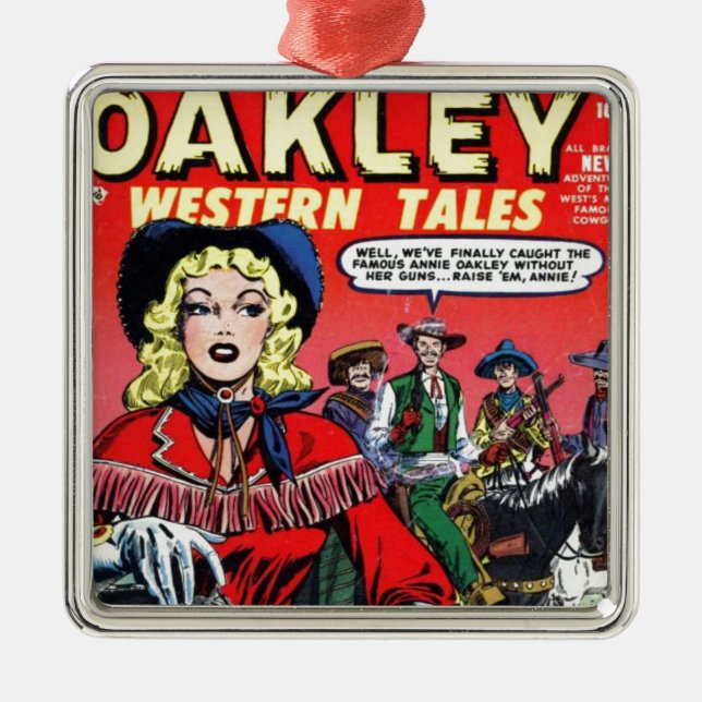 Ornamento De Metal Vaqueira Annie Oakley (Frente)