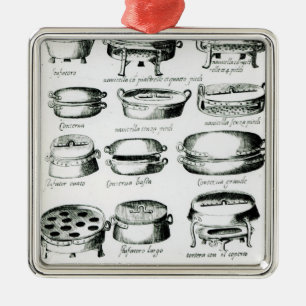 Ornamento De Metal Várias embarcações do cozinhar, 1570