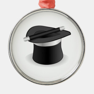 Ornamento De Metal Varinha e chapéu do mágico