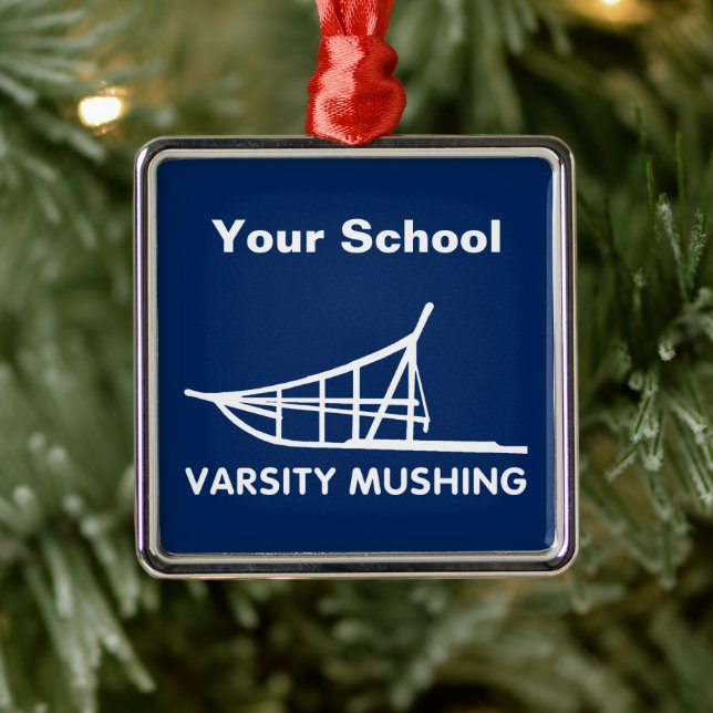 Ornamento De Metal Varsity Mushing (Árvore)