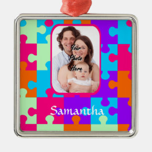 Ornamento De Metal Varsóvia colorida personalizada