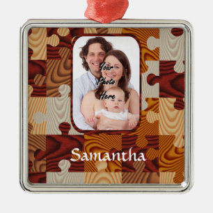Ornamento De Metal Varsóvia de madeira faux personalizada