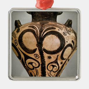 Ornamento De Metal Vaso com uma decoração floral, de Mycenae