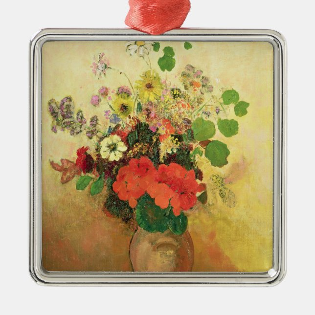 Ornamento De Metal Vaso das flores, c.1908-10 (óleo em canvas) (Frente)